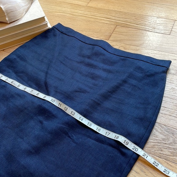 J Crew linen pencil skirt navy size 10 - Picture 5 of 9